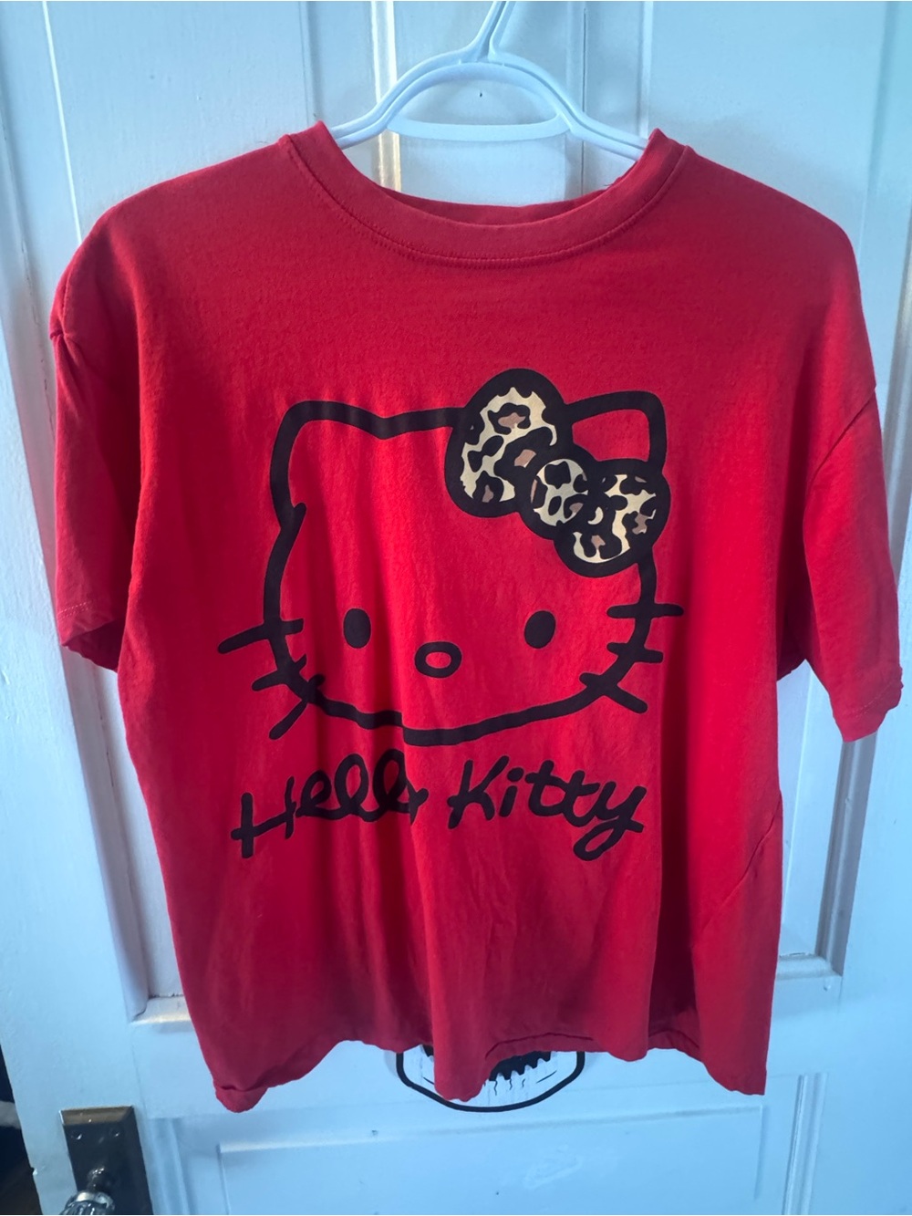 Hello Kitty Red Graphic Tee with Leopard Bow